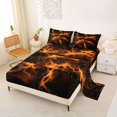 thumbnail image 2 of Homewish Orange Glowing Lightning Bed Sheets,Classic Contemporary Full Size Sheets,4 Pieces,1 Flat Sheet, 1 Fitted Sheet and 2 Pillowcases, 2 of 6