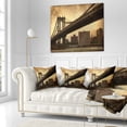 thumbnail image 3 of Designart Dark Manhattan Bridge - Photography Throw Pillow - 18x18, 3 of 5