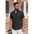 thumbnail image 3 of COOFANDY Mens Button Down Short Sleeve Shirt Casual Summer Stretch Dress Shirts Wrinkle Free, 3 of 6