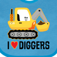 thumbnail image 4 of Inktastic Construction Truck I Love Diggers Boys or Girls Baby Bib, 4 of 4