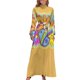 thumbnail image 2 of Vestido largo con diseño retro hippie de Flower Power, estilo paloma, elegante y chic, vestido de noche, vestido de fiesta de lujo para mujer, 2 of 5