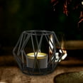 thumbnail image 5 of 3pcs Black Geometric Tealight Candle Holder Wedding Reception Candlestick Decor for Table Centerpiece, 5 of 6
