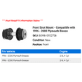 thumbnail image 2 of Front Strut Mount - Compatible with 1996 - 2000 Plymouth Breeze 1997 1998 1999, 2 of 2