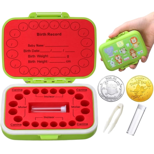 Tooth Collection Baby Keepsake Tooth Box Baby Teeth Storage Holder Fairy Tooth Box First ...