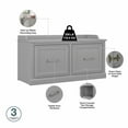 thumbnail image 5 of Woodland 40W Shoe Bench with Doors and Coat Rack in Gray - Engineered Wood, 5 of 7