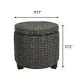 thumbnail image 4 of happimess Addie 17.72" Modern Coastal Hand-Woven Water Hyacinth Storage Ottoman with Lid, Black, SSL1002C, 4 of 6