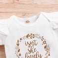 thumbnail image 4 of 3 Pack Newborn Baby Girl Outfit Sets Ruffle Romper Floral Polka Dots Shorts Headband Isnt She Lovely Summer Outfit,0-18 Months,Yellow,0-3 Months, 4 of 6