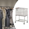thumbnail image 6 of Laundry Basket Cart Multifunctional Clothes Basket Organizer Rolling Cart Carbon Steel for Bedroom Bathroom Laundry Room, 6 of 7