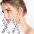 thumbnail image 2 of X Letra Pendientes para Chicas Adolescentes Minimalista Piercing Studs Trendy Earrings, 2 of 2