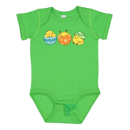 

Inktastic Cute Easter Chicks Hatching from Decorated Eggs Gift Baby Boy or Baby Girl Bodysuit