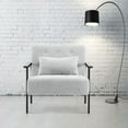 thumbnail image 5 of MCombo Set of 2 Modern Accent Chairs, Chenille Upholstered Armchair, Ergonomics Lounge Chair for Living Room HQ417(Silver White), 5 of 9