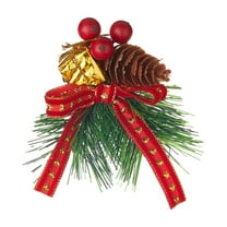 CuiLiyq Christmas Velvet Bow with Pine Cones Pine Needles, Xmas Ribbon Bow Christmas Tree Decoration Bows, for Christmas Parties Indoor Outdoor Crafts DIY Decor