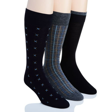 Men's Perry Ellis 0925042 Portfolio Dress Socks - 3 Pack (Dark Assort O/S)