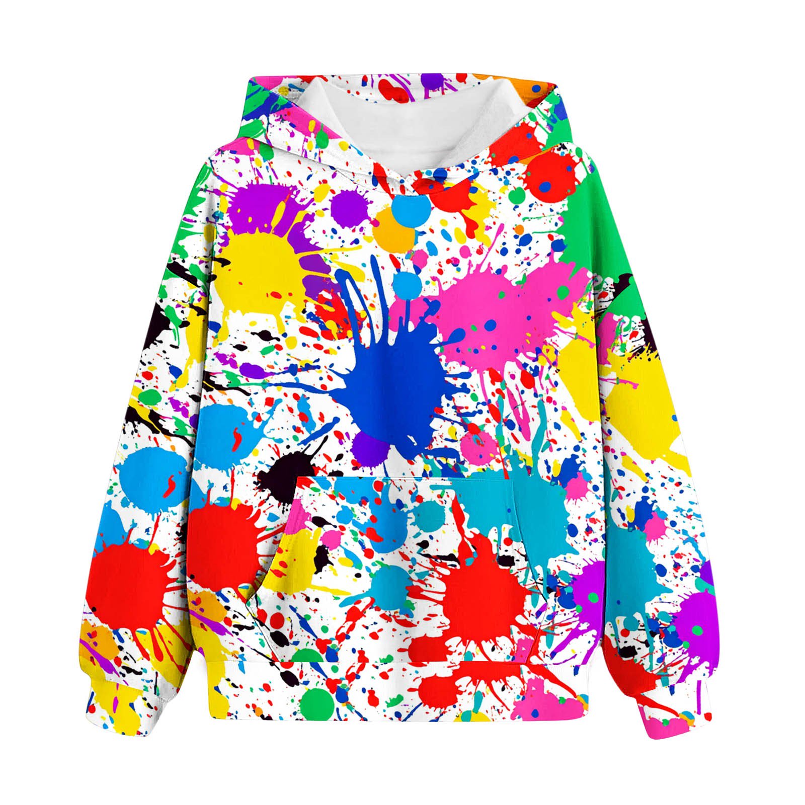Riecok Hooded Sweatshirt Kids Long Sleeve Round Neck Cute Printed Kids Pullover Top with Pocket Clothes for Girls and Boys Black-9 110