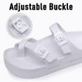 thumbnail image 5 of Litfun Slides for Women Thick Soles Slide Sandals with Arch Support Adjustable Buckle Platform Sandals, White, 8-8.5, 5 of 8