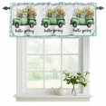 thumbnail image 2 of Hello Spring Valances for Windows, Decorative Rod Pocket Window Valance Curtains, Easter Flowers Green Truck Floral Blue Plaid Short Curtain Drapes for Kitchen/Living Room, 2 Panels, 60" W x 18" L, 2 of 8