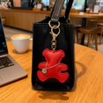 thumbnail image 4 of Unique Bear Shaped Key Chain Lightweight PU Leather Craft Keyrings Pendant For Backpack Purse Decoration Present White, 4 of 4