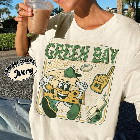 Comfort Colors Green Bay Football Cheesehead T-Shirt, Trendy Game Day Gift Tee, Fan Gift Shirt