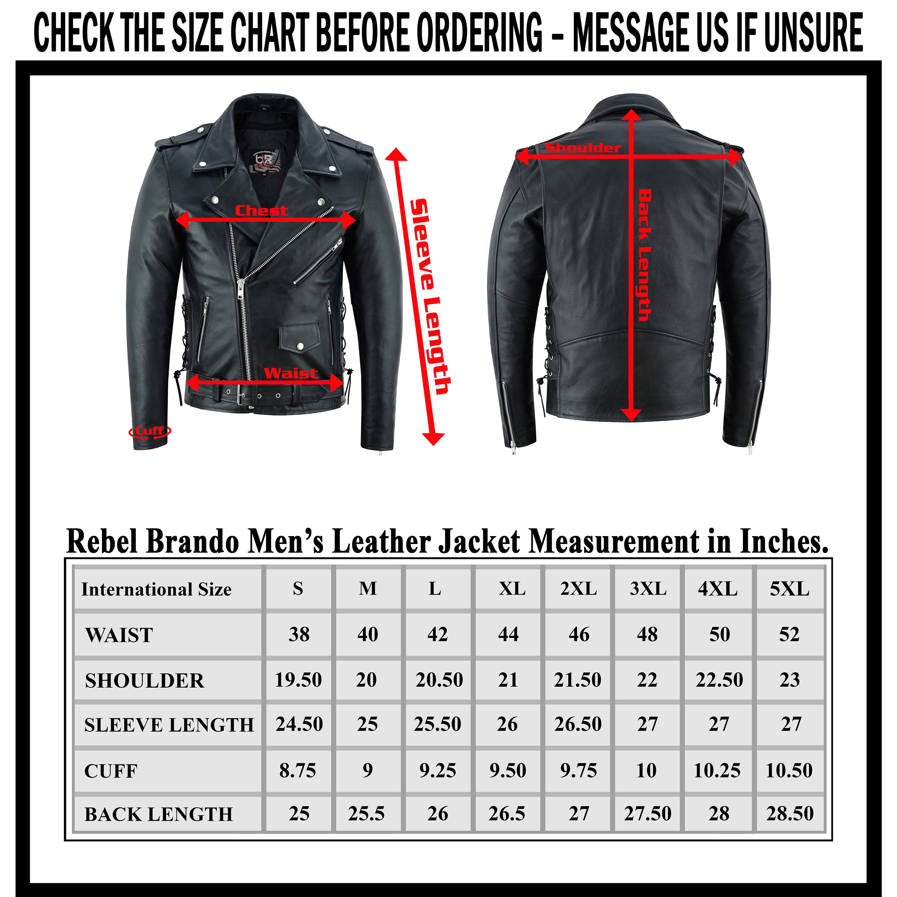 Men Motorcycle Brando Leather Jacket Distressed Zip Up Side Lacing