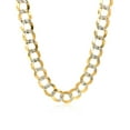 thumbnail image 2 of 8.2 mm 14k Two Tone Gold Pave Curb Chain Size 26 inches, 2 of 4