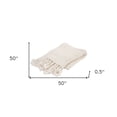 thumbnail image 4 of HomeRoots 519074 White Woven 100 Percent Cotton Throw Blanket, 4 of 4