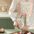 thumbnail image 4 of Hxlamzoo Premium Floral Canvas Apron Waterproof & Oil Resistant for Cooking, Baking | Durable Adjustable Ties, Stylish Pink/Green/Blue | Chef Kitchen Apron Waist Protection 70x95cm, 4 of 6