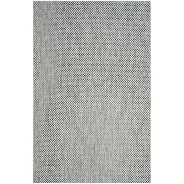 Safavieh Courtyard Collection CY8521-36812 Grey and Navy Indoor, Outdoor Square Area Rug (6'7" Square)