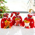 thumbnail image 3 of Gift Bags Decorative Elk Santa Print Handheld 3D Decor Drawstring Christmas Candy Bags for Kids, 3 of 9