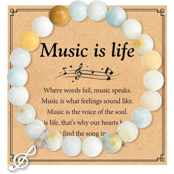 Music Themed Gifts for Women Music Lovers, Music Notes Bracelet for Music Teacher/Band/Musicians/Student Birthday Christmas Thanksgiving Teachers Day Retirement Gift