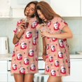 thumbnail image 4 of Fotbe Bunny And Strawberry Bata de Dormir para Mujer con Estampado, Camisón de Algodón de Manga Corta, Ropa de Dormir Casual, 4 of 6