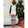 thumbnail image 5 of WIBACKER Kids Christmas Reindeer Pajamas Long Sleeve Holiday Pjs Set Toddler Boys Girls Xmas Snowflake Jammies 2-14 Years, 5 of 7