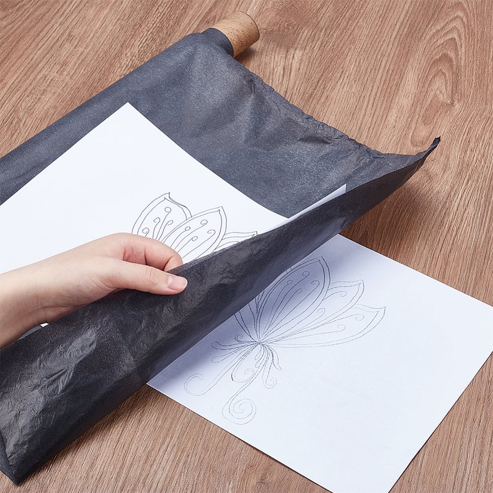 2 Rolls 10.9Yards Carbon Graphite Copy Paper Carbon Transfer Tracing Paper Black Waxed Carbon Paper for Drawing Sewing Patterns 16.93inches Wide DIY