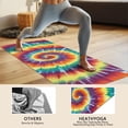 thumbnail image 4 of Colorful Rainbow Tie Dye Spiral Pattern Hot Yoga Mat Towel Non Slip for Hot Yoga - Quick-Drying Yoga Mat Cover with 4 Corner Pockets with Travel Bag - Hot Yoga Towel Non Slip 74"x26", 4 of 6