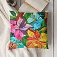 thumbnail image 3 of SHANXI Printed Colourful Flower Patterns Throw Pillow Covers Square Throw Pillow Decorative Super Soft  for Sofa Couch Bed  22x22in, 3 of 5