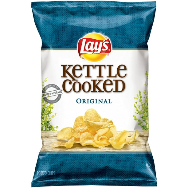 Lay's Kettle Cooked Original Potato Chips, 8.5 Oz. - Walmart.com ...