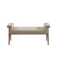 thumbnail image 3 of INK+IVY Mason Solid Wood and Polyester Accent Bench in Tan/Natural Walnut, 3 of 9