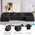 thumbnail image 6 of ijuicy 148'' U/L Shaped Sectional Sofa with Movable Ottomans,  Modular Chenille Deep Seat Couches for Living Room - Dark Gray, 6 of 8