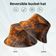 thumbnail image 2 of Fotbe Gold Flame Pattern Wolf Sombrero Tipo Pescador con Estampado – Sombrero de Sol de Algodón de Moda para Playa, Golf, Pesca, 2 of 6