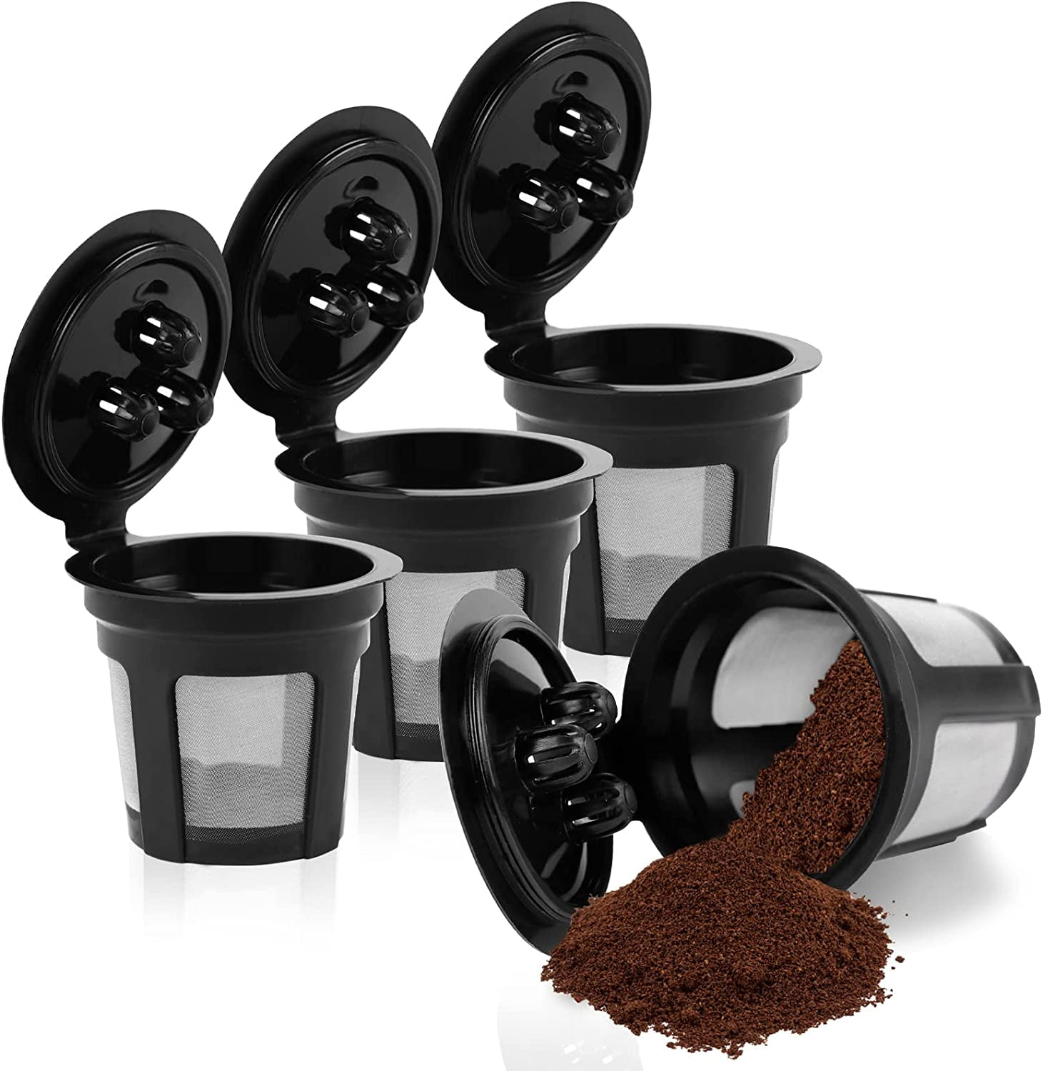  4 Ninja K Cup Reusable Pod for Ninja Dual Brew Pro Specialty  Coffee Maker - Refillable Permanent Pods Filters - Cafetera Ninja Coffee  Filter for DualBrew CFP201 CFP301 CFP307 CFP451CO, Leak-Free
