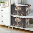 thumbnail image 2 of Yayeee Foldable Storage Basket for Shelves with Handles Waterproof Cloth Bins, Skeleton with Flowers Pattern, 2 of 7