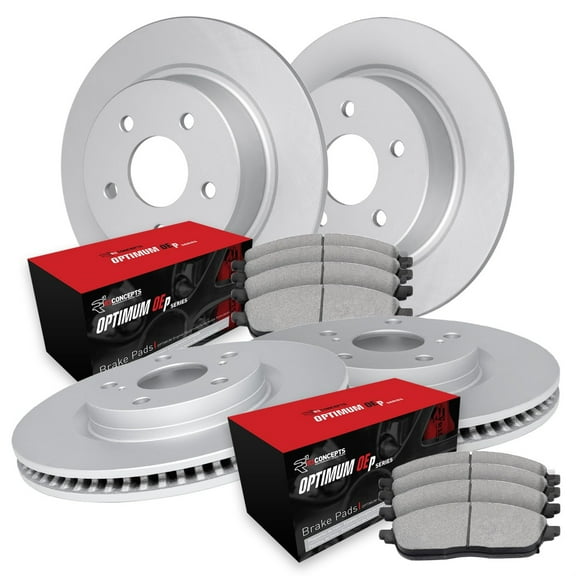 R1 Concepts Carbon Coated Disc Brake Rotor Set with Optimum Oe Pads WDUN2-55008