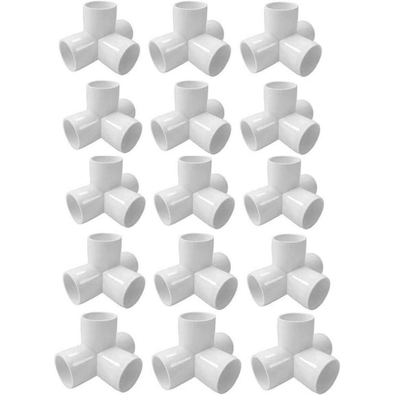 4 Way PVC Corner Fitting 3/4" PVC Elbow Corner Side Outlet Tee Fitting PVC Elbow Fittings for Furniture Grade,Greenhouse shed Pipe Fittings and Tent Connection White