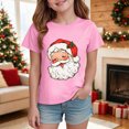 thumbnail image 2 of sdbrld Girls Christmas Shirt Kids Cute Graphic T-Shirt Funny Xmas Holiday Tee Tops Pink Sizes 5-6 Years, 2 of 4