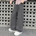 thumbnail image 6 of EnJoCho Girls Sweatpants Wide Leg Elastic High Waist Loose Straight Soft Trousers Relaxed Fit Bottoms For Kids Spring Fall Daily Streetwear School Active Wear, 6 of 9