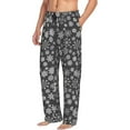 thumbnail image 6 of Disketp simple white Snowflake Men's Pajama Pants - Ultra Soft Fleece Sleep and Lounge Pants (Size: S-XXL)-Medium, 6 of 6