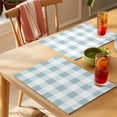 thumbnail image 4 of Green White Plaid Placemats Set of 4 Simple Art Place Mats Table Mats Kitchen Dining Home Outdoor Party Table Decoration, 4 of 9