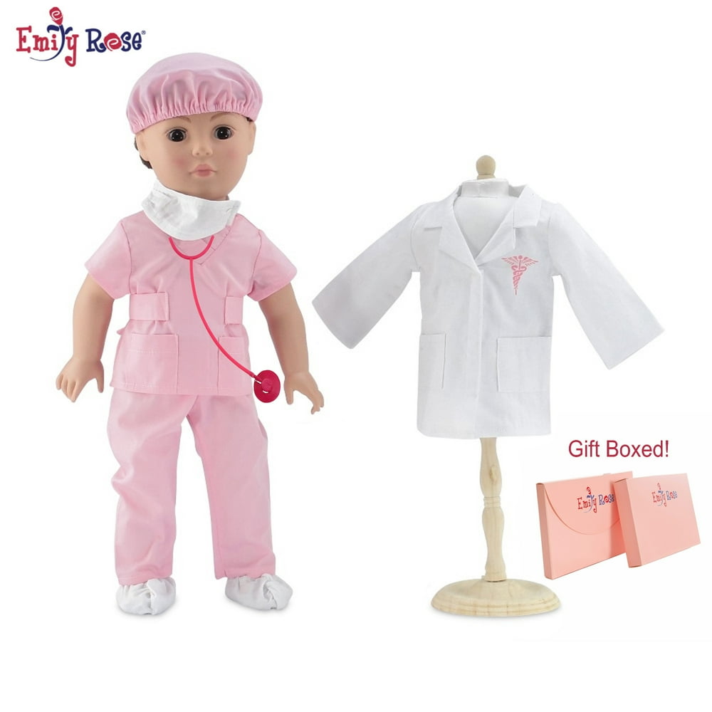 18 Inch Doll Clothes Complete 7piece Doctor or Nurse Hospital Pink