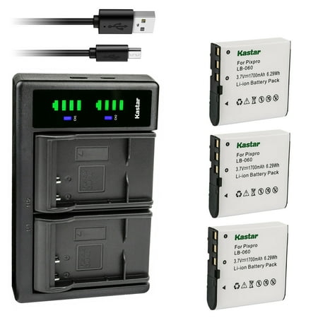 Kastar 3-Pack Battery and LTD2 USB Charger Replacement for VJIANGER 4K Digital Camera  4K Wifi Digital Camera  1080P Camcorder  1080P Video Camera  VJIANGER 4K 48MP Vlogging Camera for YouTube