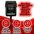thumbnail image 3 of 12V 6V SLA, AGM, Gel, and MF Lead Acid Battery Automatic Float Charger, Smart Battery Maintainer for Car, Motorcycle, Lawn Mower, Boat, ATV, 3 of 6