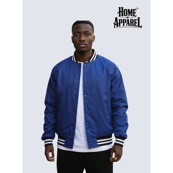 Shaka Wear Men's Varsity Bomber Jacket – Lightweight Water-Resistant Letterman Windbreaker